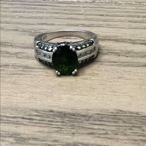 Sterling Silver Ring with Chrome Diopside Gemstone